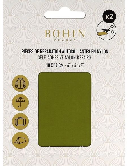 Pièces de réparation autocollantes en nylon Bohin - Vert feuille