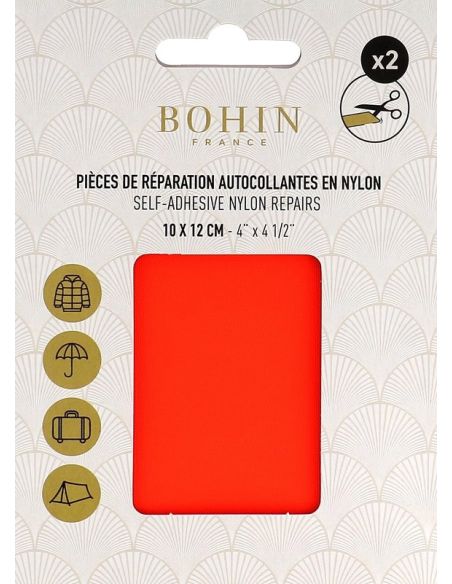 Pièces de réparation autocollantes en nylon Bohin - Orange fluo