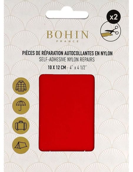 Pièces de réparation autocollantes en nylon Bohin - Rouge