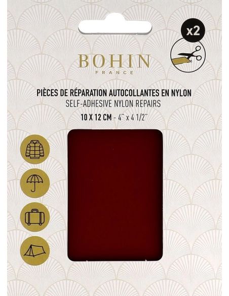 Pièces de réparation autocollantes en nylon Bohin - Bordeaux