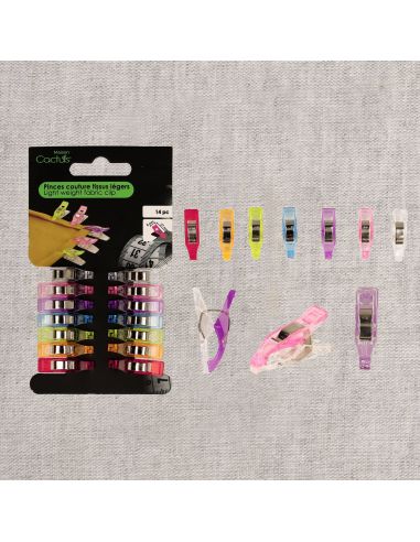 Lot de 14 mini-pinces à tissus légers