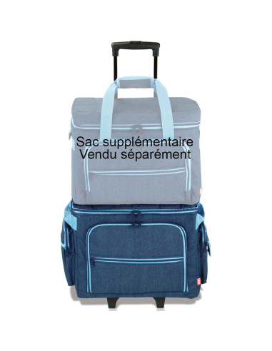 Valise trolley pour machine à coudre - Bleu jeans
