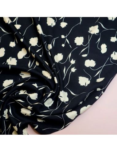 Tissu twill viscose Poppy - Noir