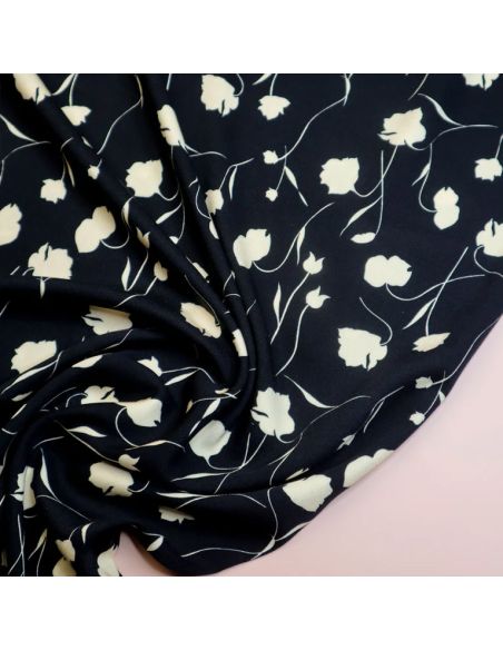 Tissu twill viscose Poppy - Noir