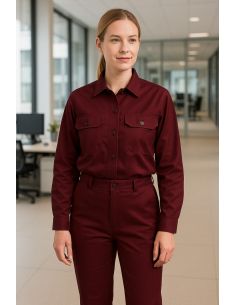 Tissu twill toile de travail - Lie de vin 2