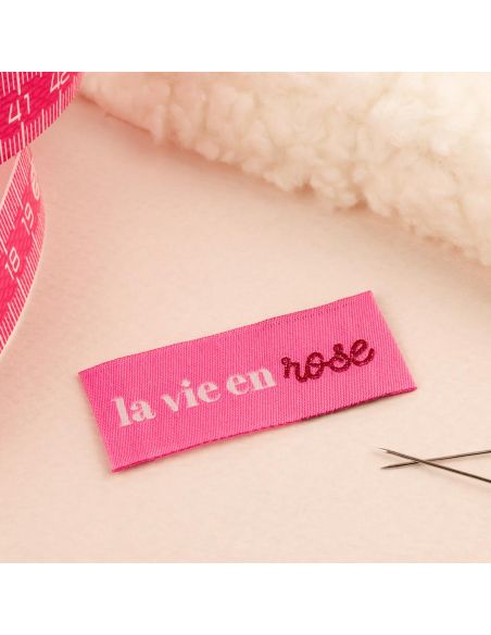 Lot de 4 étiquettes à coudre - La vie en rose