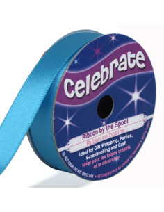 Ruban satin Celebrate bleu turquoise - 13 mm x 6 mètres