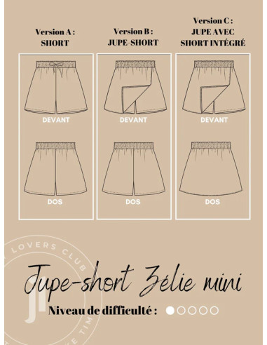 Patron de jupe et short Zélie mini - Joli Lab