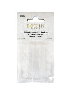 Boutons pression ronds à coudre en plastique transparent 10 mm Bohin