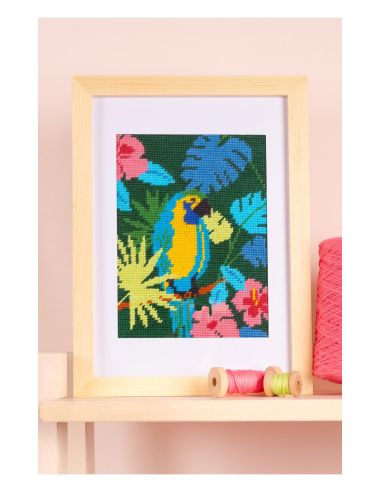Kit canevas Pénélope motif perroquet