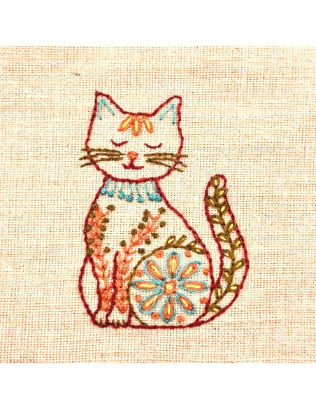Feuilles de transfert broderie hydrosolubles - Chats folkloriques