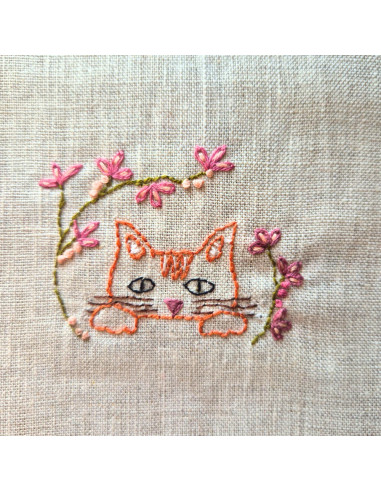 Feuilles de transfert broderie hydrosolubles - Chats folkloriques