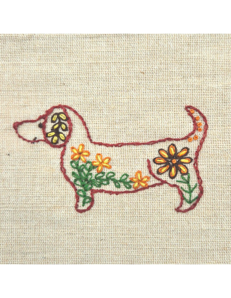 Feuilles de transfert broderie hydrosolubles - Chiens folkloriques