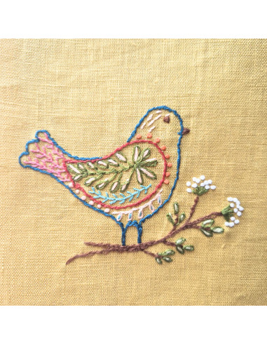 Feuilles de transfert broderie hydrosolubles - Oiseaux folkloriques