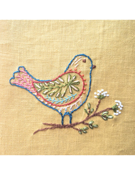 Feuilles de transfert broderie hydrosolubles - Oiseaux folkloriques