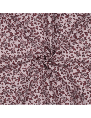 Tissu flanelle fleurs - Rose