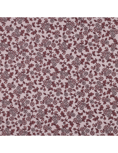 Tissu flanelle fleurs - Rose