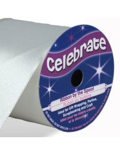 Ruban satin Celebrate blanc - 50 mm x 4 mètres