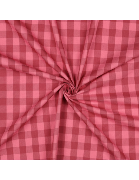 Tissu Vichy grands carreaux - Rouge et bordeaux