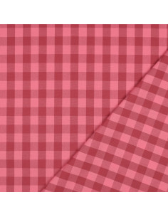 Tissu Vichy grands carreaux - Rouge et bordeaux 2