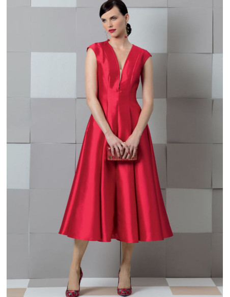 Patron de robe et faux plastron - Vogue 9292