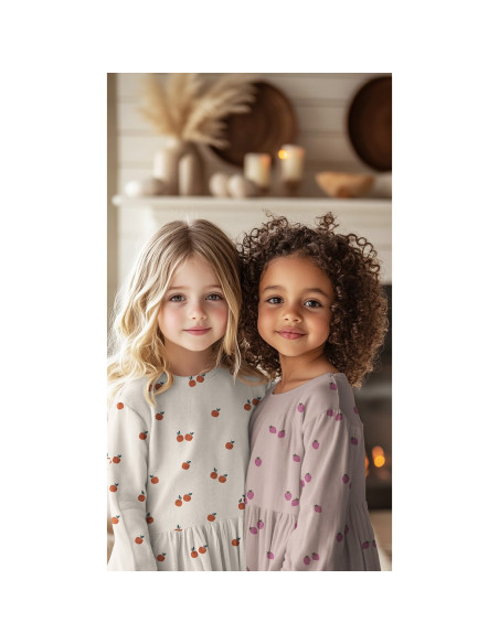 Tissu jersey Fraises - Fond naturel