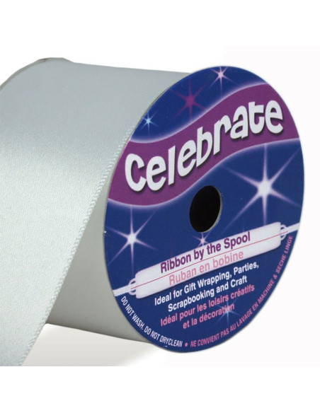 Ruban satin Celebrate blanc - 38 mm x 4 mètres