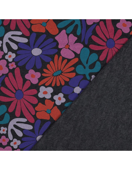 Tissu sweat seventies - Indigo