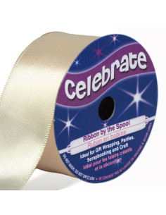 Ruban satin Celebrate crème - 25 mm x 4 mètres
