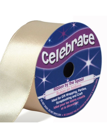 Ruban satin Celebrate crème - 25 mm x 4 mètres