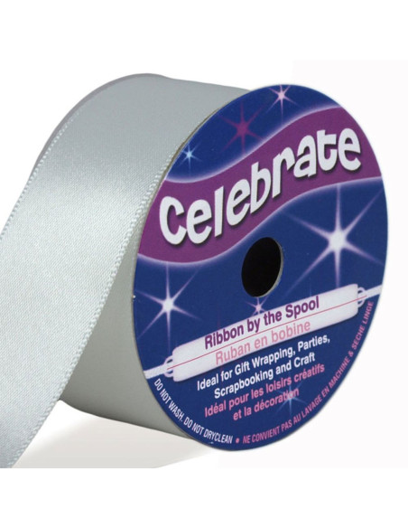 Ruban satin Celebrate blanc - 25 mm x 4 mètres