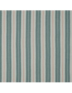 Tissu double gaze imprimé rayures - Vert 2