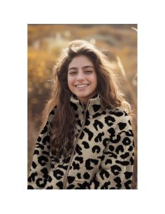 Tissu fourrure Teddy - Noir et crème 2
