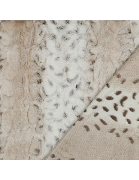 Tissu fausse fourrure animal - Panthère des neiges