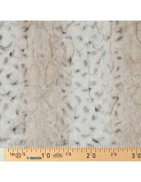 Tissu fausse fourrure animal - Panthère des neiges
