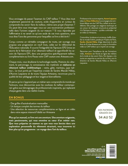 Livre passez votre CAP tailleur avec Artesane