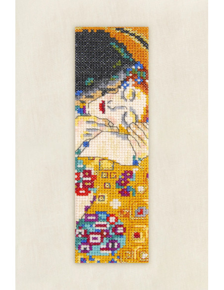 Kit broderie marque-pages au point de croix - Le baiser