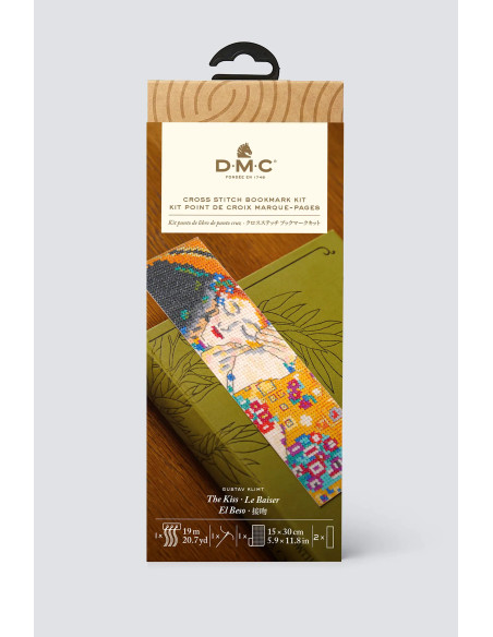 Kit broderie marque-pages au point de croix - Le baiser