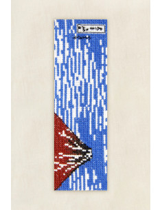 Kit broderie marque-pages au point de croix - Le Fuji rouge 2