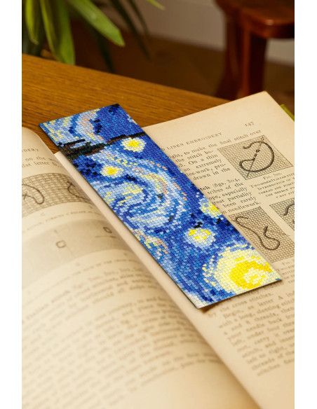Kit broderie marque-pages au point de croix - La nuit étoilée