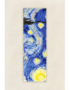 Kit broderie marque-pages au point de croix - La nuit étoilée 2