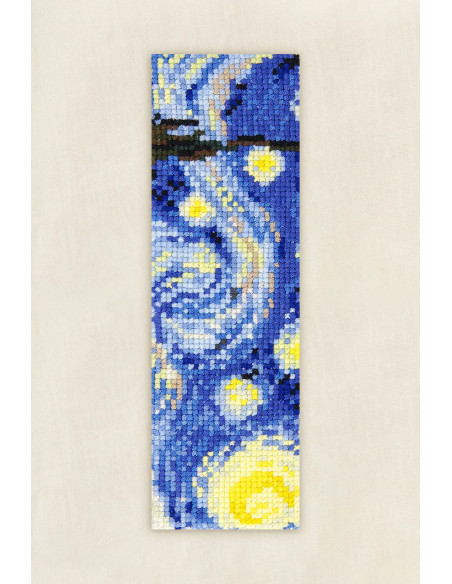 Kit broderie marque-pages au point de croix - La nuit étoilée