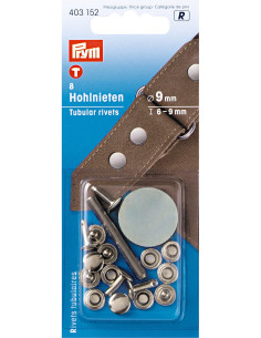Set de 8 rivets tubulaires avec outil de perçage 6-9 mm