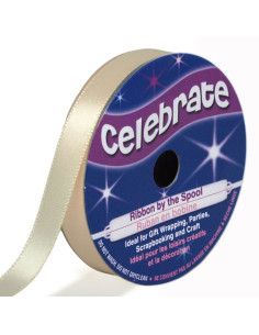 Ruban satin Celebrate crème - 9 mm x 6 mètres