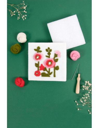 Kit à feutrage - Roses trémières