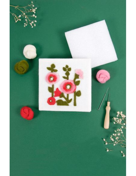 Kit à feutrage - Roses trémières