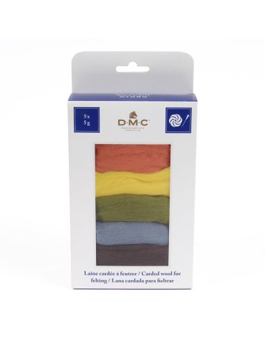 Pack de 5 laines cardées à feutrer DMC - Autumn