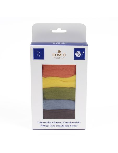 Pack de 5 laines cardées à feutrer DMC - Autumn