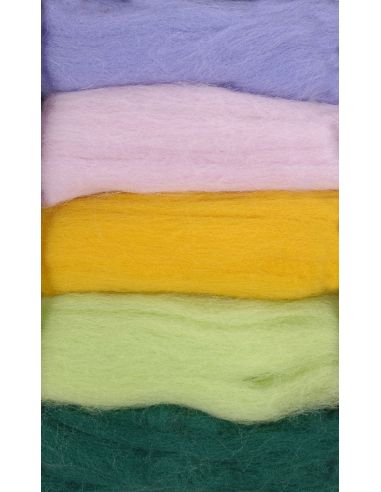 Pack de 5 laines cardées à feutrer DMC - Bouquet