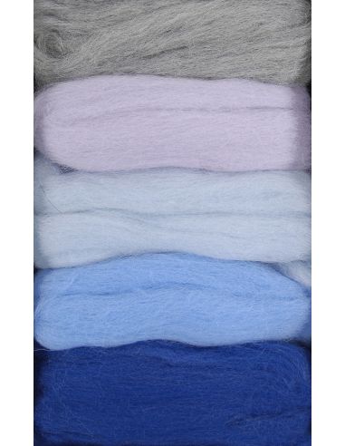 Pack de 5 laines cardées à feutrer DMC - Glacier